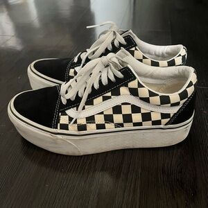Vans Old School Platform Checkered Sneakers